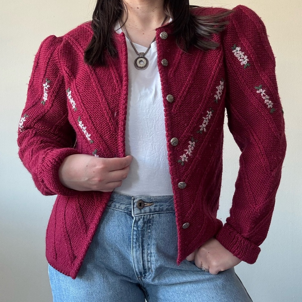 Susan Bristol Burgundy Knit Sweater
